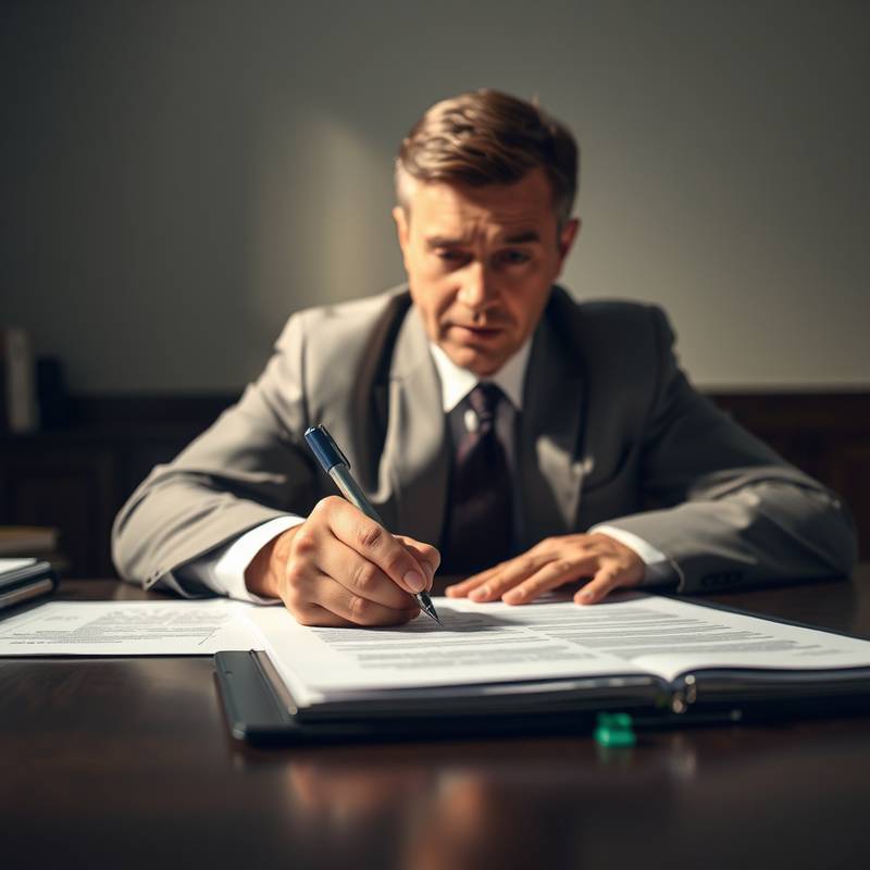 A person writing at a desk, representing terms and conditions