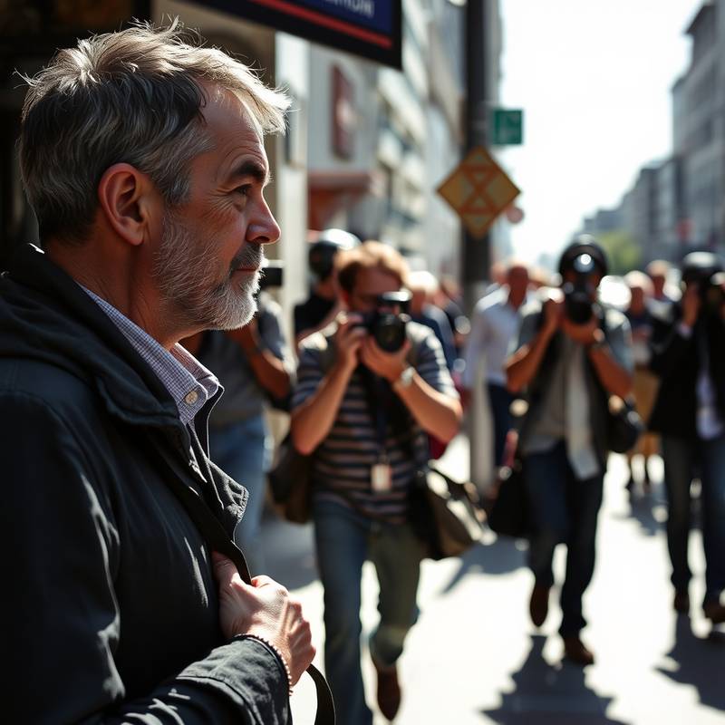 Photojournalist taking a picture